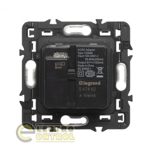 Зарядное устройство Legrand 67462 2хUSB – 1500мА Celiane