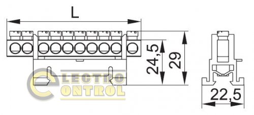 Шина PE "земля" на DIN-изоляторе тип "Стойка" ШНИ-6х9-12-С-Ж