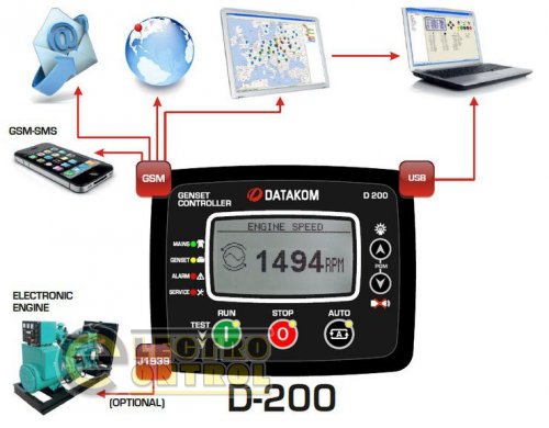 DATAKOM D-200-Ext Многофункциональный контроллер управления генератором c  J1939 интерфейсом. Расширенная версия.