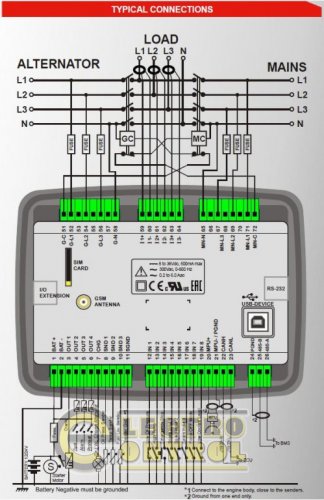 DATAKOM D-500-LITE Многофункциональный контроллер управления генератором с MPU + J1939 + RS485