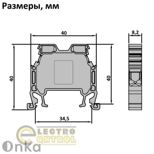 Прохідна клема на Din-рейку серії MRK 6мм2 (Синя)