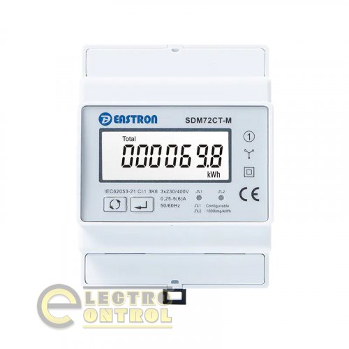SDM72СТ-М Счетчик электроэнергии 3 фазный с RS485 Вх.5A на Din (Кл.1/B)