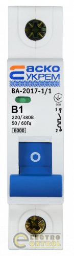 Автоматический выключатель Аско-Укрем A0010170044 ВА-2017 B 1р 1А