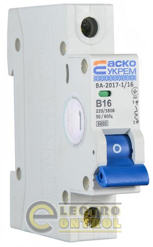 Автоматичний вимикач Аско-Укрем A0010170050 ВА-2017 B 1р 10А