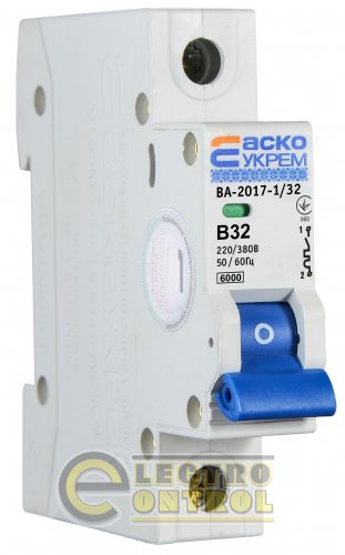 Автоматичний вимикач Аско-Укрем A0010170053 ВА-2017 B 1р 25А