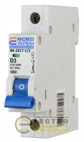 Автоматический выключатель Аско-Укрем A0010170081 ВА-2017 D 1р 2А