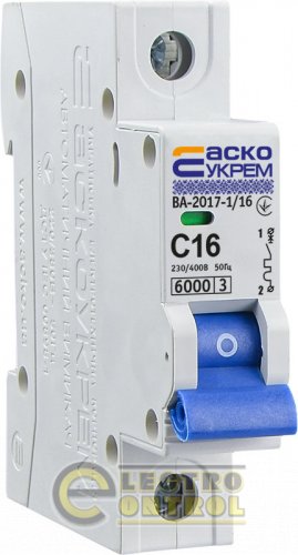 Автоматичний вимикач Аско-Укрем A0010170002 ВА-2017 С 1р 10А