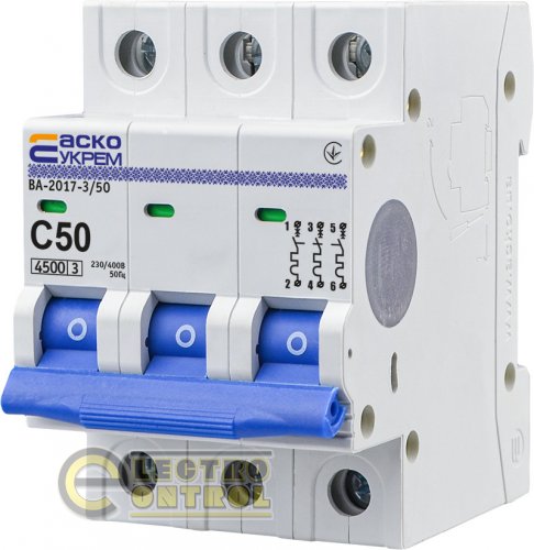 Автоматический выключатель Аско-Укрем A0010170025 ВА-2017 С 3р 40А