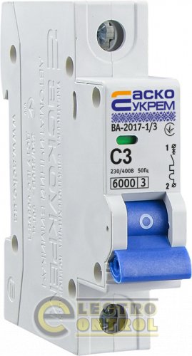 Автоматический выключатель Аско-Укрем A0010170029 ВА-2017 С 1р 2А