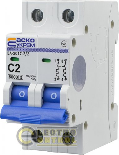 Автоматический выключатель Аско-Укрем A0010170033 ВА-2017 С 2р 1А