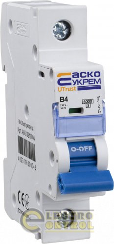 Модульный автоматический выключатель Аско-Укрем A0010210003 UTrust 1р 3А B 6kА