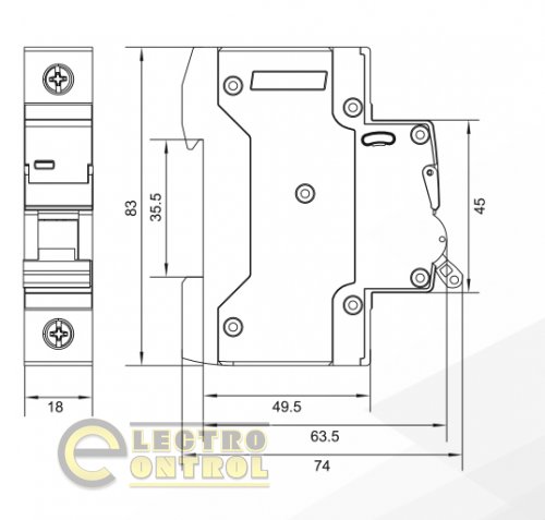 Модульный автоматический выключатель Аско-Укрем A0010210003 UTrust 1р 3А B 6kА