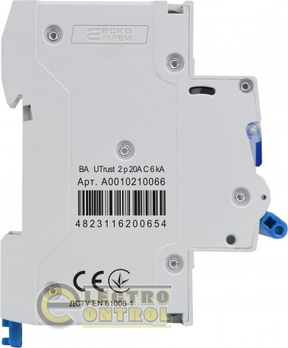 Модульный автоматический выключатель Аско-Укрем A0010210065 UTrust 2р 16А С 6kА