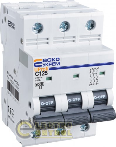 Модульний автоматичний вимикач Аско-Укрем A0010210122 UProfi 3р 100А C 6kА