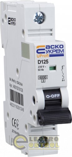 Модульный автоматический выключатель Аско-Укрем A0010210125 UProfi 1р 100А D 6kА