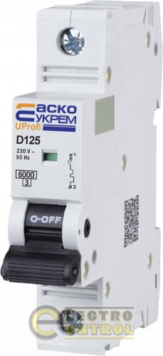 Модульный автоматический выключатель Аско-Укрем A0010210125 UProfi 1р 100А D 6kА