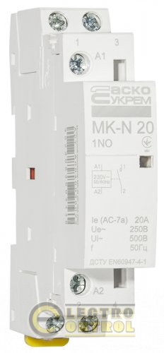 Модульний контактор MK-N 1P 20A 1NO 220V