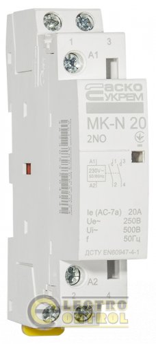 Модульний контактор MK-N 2P 20A 2NO 220V