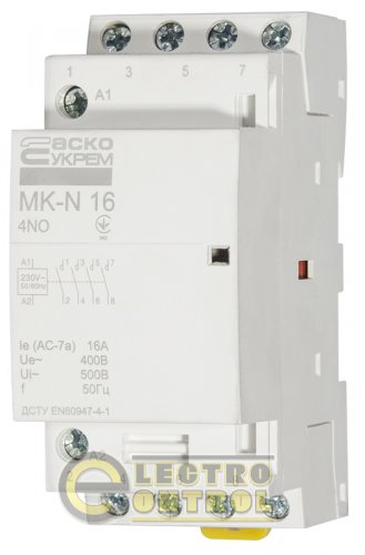 Модульний контактор MK-N 4P 16A 4NO 220V