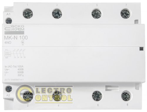 Модульний контактор MK-N 4P 100A 4NO 220V