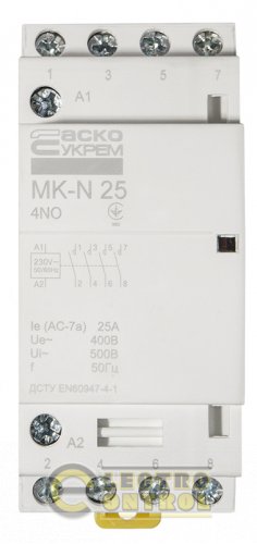 Модульний контактор MK-N 4P 25A 4NO 220V