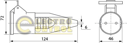 Розетка Аско-Укрем A0080030009 (гнездо) переносная ГП 16А/2 (220В) 2Р+РЕ (212) белая