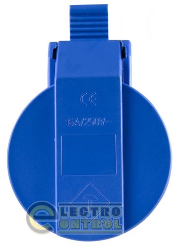 Розетка Аско-Укрем A0080030010 (гнездо) переносная ГП 16А/2 (220В) 2Р+РЕ (212) синяя