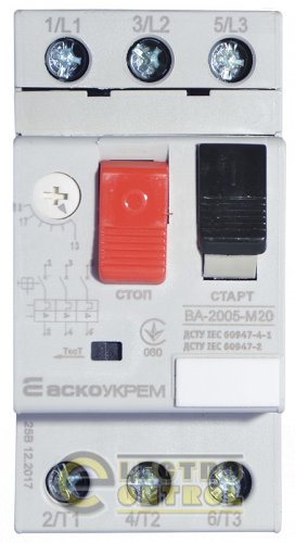 Автоматичний вимикач захисту двигуна Аско-Укрем A0010050008 ВА-2005 М20