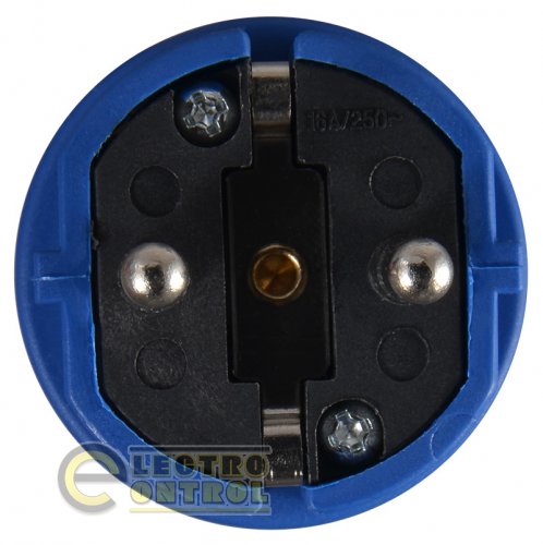 Вилка Аско-Укрем A0080010012 переносная ВП 16А/2 (220В) 2Р+РЕ (012) синяя