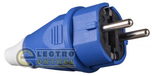 Вилка Аско-Укрем A0080010012 переносная ВП 16А/2 (220В) 2Р+РЕ (012) синяя