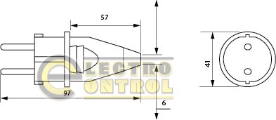 Вилка Аско-Укрем A0080010012 переносная ВП 16А/2 (220В) 2Р+РЕ (012) синяя