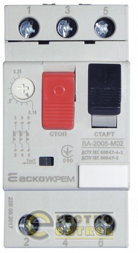 Автоматический выключатель защиты двигателя Аско-Укрем A0010050014 ВА-2005 М02