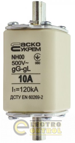 Предохранитель Аско-Укрем A0050010007 ножевой с плавкой вставкой NH00 10A gG