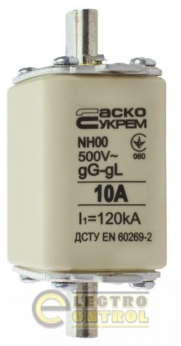Предохранитель Аско-Укрем A0050010007 ножевой с плавкой вставкой NH00 10A gG
