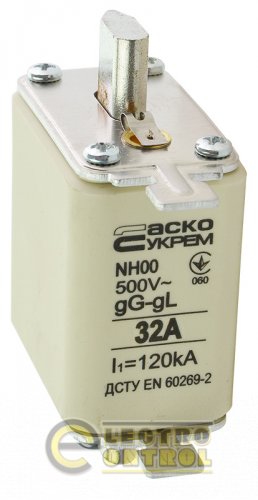 Запобіжник Аско-Укрем A0050010010 ножовий з плавкою вставкою NH00 32A gG