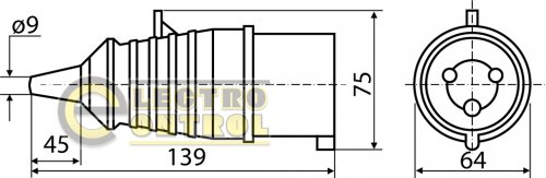 Вилка Аско-Укрем A0080010004 переносна ВП 32А/3 2Р+РЕ (023)