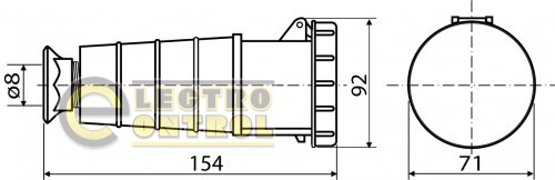 Розетка Аско-Укрем A0080020006 (гніздо) переносна ГП 32А/5 3Р+N+РЕ (225)