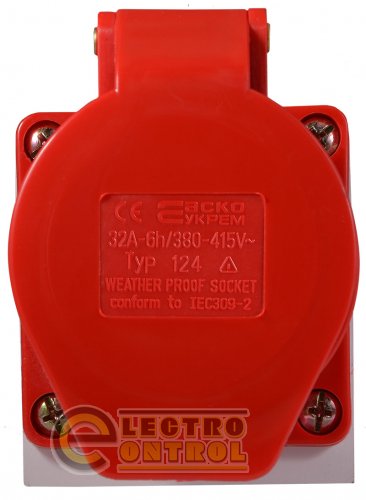 Розетка Аско-Укрем A0080040005 (гніздо) стаціонарна ГC 32А/4 3Р+РЕ (124)