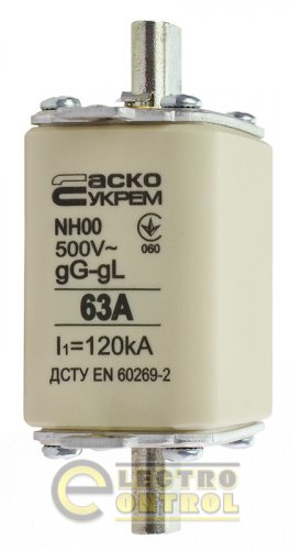 Предохранитель Аско-Укрем A0050010013 ножевой с плавкой вставкой NH00 63A gG
