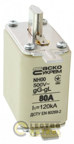 Предохранитель Аско-Укрем A0050010014 ножевой с плавкой вставкой NH00 80A gG