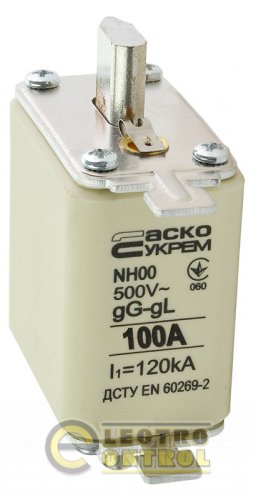Предохранитель Аско-Укрем A0050010015 ножевой с плавкой вставкой NH00 100A gG