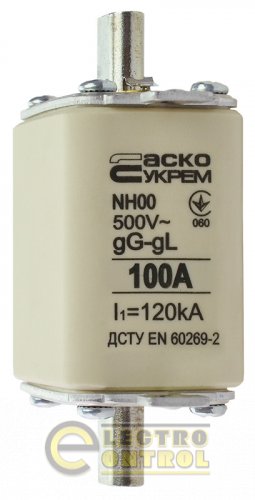 Предохранитель Аско-Укрем A0050010015 ножевой с плавкой вставкой NH00 100A gG
