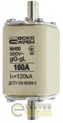 Запобіжник Аско-Укрем A0050010017 ножовий з плавкою вставкою NH00 160A gG