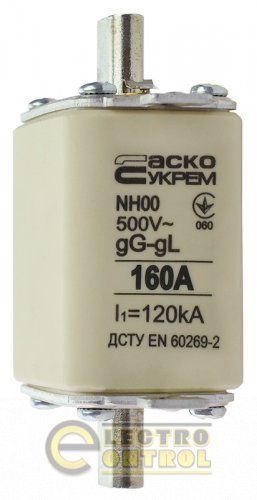 Запобіжник Аско-Укрем A0050010017 ножовий з плавкою вставкою NH00 160A gG