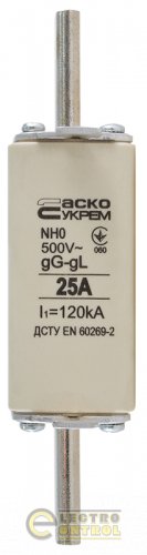 Запобіжник Аско-Укрем A0050010018 ножовий з плавкою вставкою NH0 25A gG