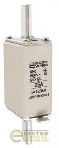 Запобіжник Аско-Укрем A0050010018 ножовий з плавкою вставкою NH0 25A gG