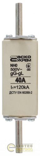 Запобіжник Аско-Укрем A0050010020 ножовий з плавкою вставкою NH0 40A gG