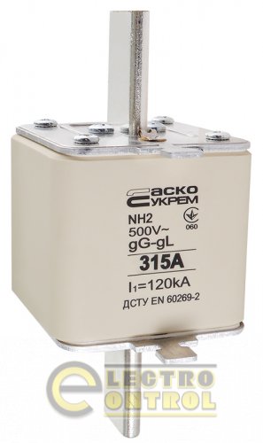Запобіжник Аско-Укрем A0050010036 ножовий з плавкою вставкою NH2 315A gG
