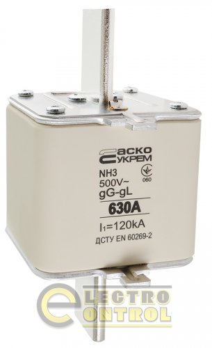 Предохранитель Аско-Укрем A0050010041 ножевой с плавкой вставкой NH3 630A gG