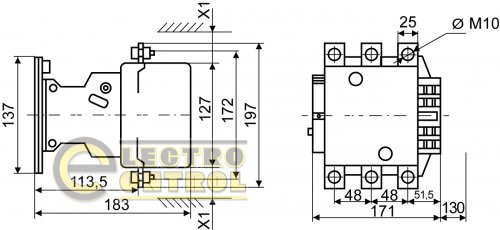 Контактор Аско-Укрем A0040020013 KM 225 М7 230В (LC1-F225)